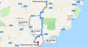 Khoảng cách giữa Phan Thiết và Đà Lạt là khoảng 160km